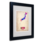 Trademark Fine Art 'Japan Watercolor Map' 11" x 14" Black Frame Art