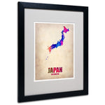 Trademark Fine Art 'Japan Watercolor Map' 16" x 20" Black Frame Art