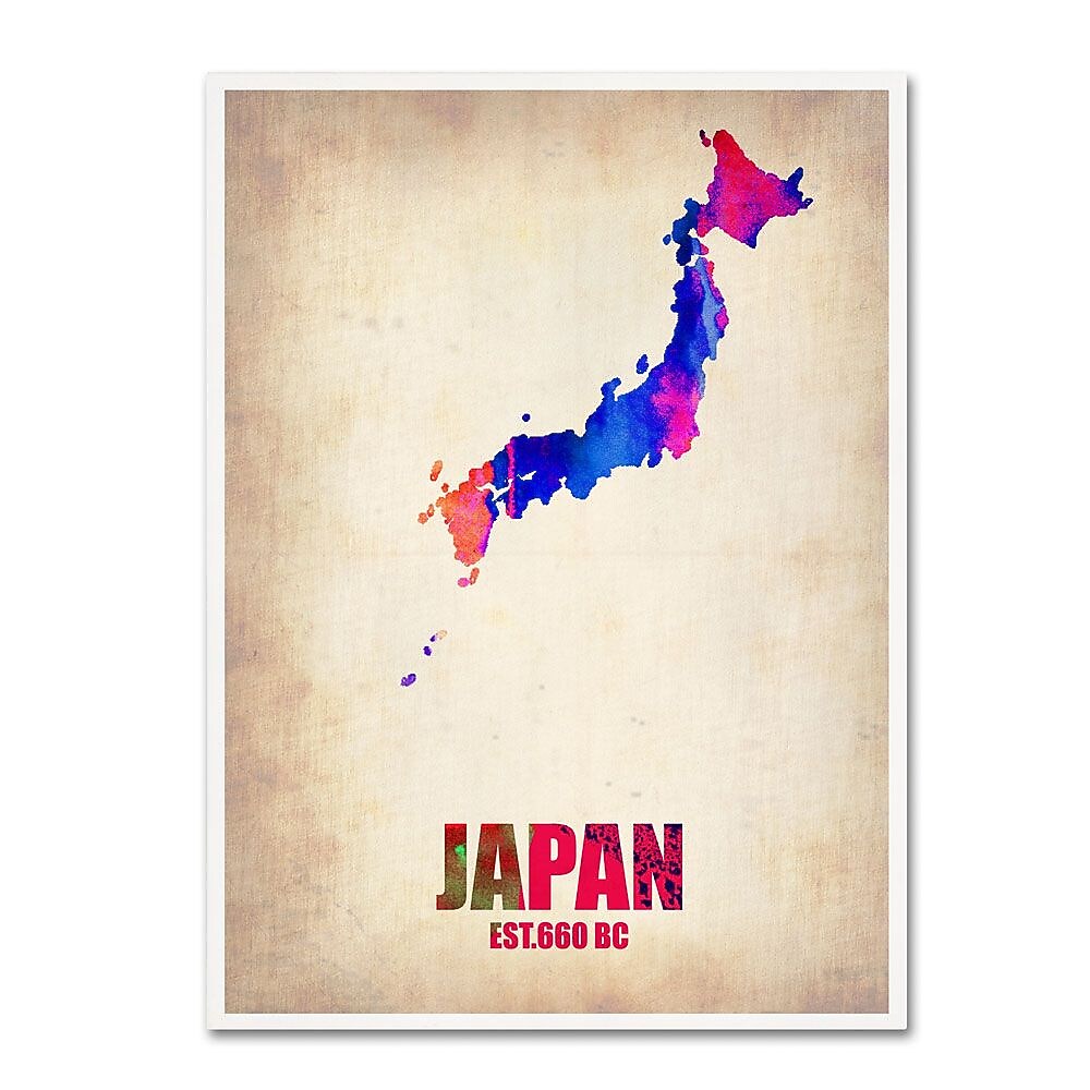 Trademark Fine Art 'Japan Watercolor Map' 18" x 24" Canvas Art