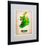 Trademark Fine Art 'Ireland Watercolor Map' 16" x 20" Black Frame Art