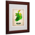 Trademark Fine Art 'Ireland Watercolor Map' 11" x 14" Wood Frame Art