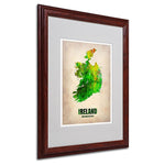 Trademark Fine Art 'Ireland Watercolor Map' 16" x 20" Wood Frame Art