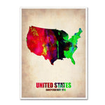 Trademark Fine Art 'United States Watercolor Map' 14" x 19" Canvas Art