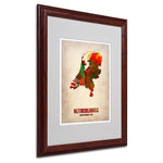 Trademark Fine Art 'Netherlands Watercolor Map' 16" x 20" Wood Frame Art