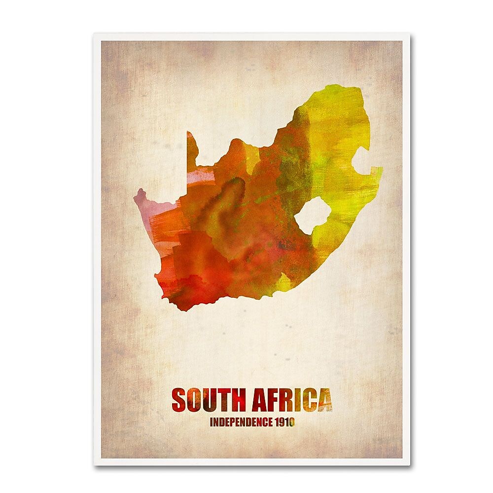 Trademark Fine Art 'South Africa Watercolor Map' 18" x 24" Canvas Art
