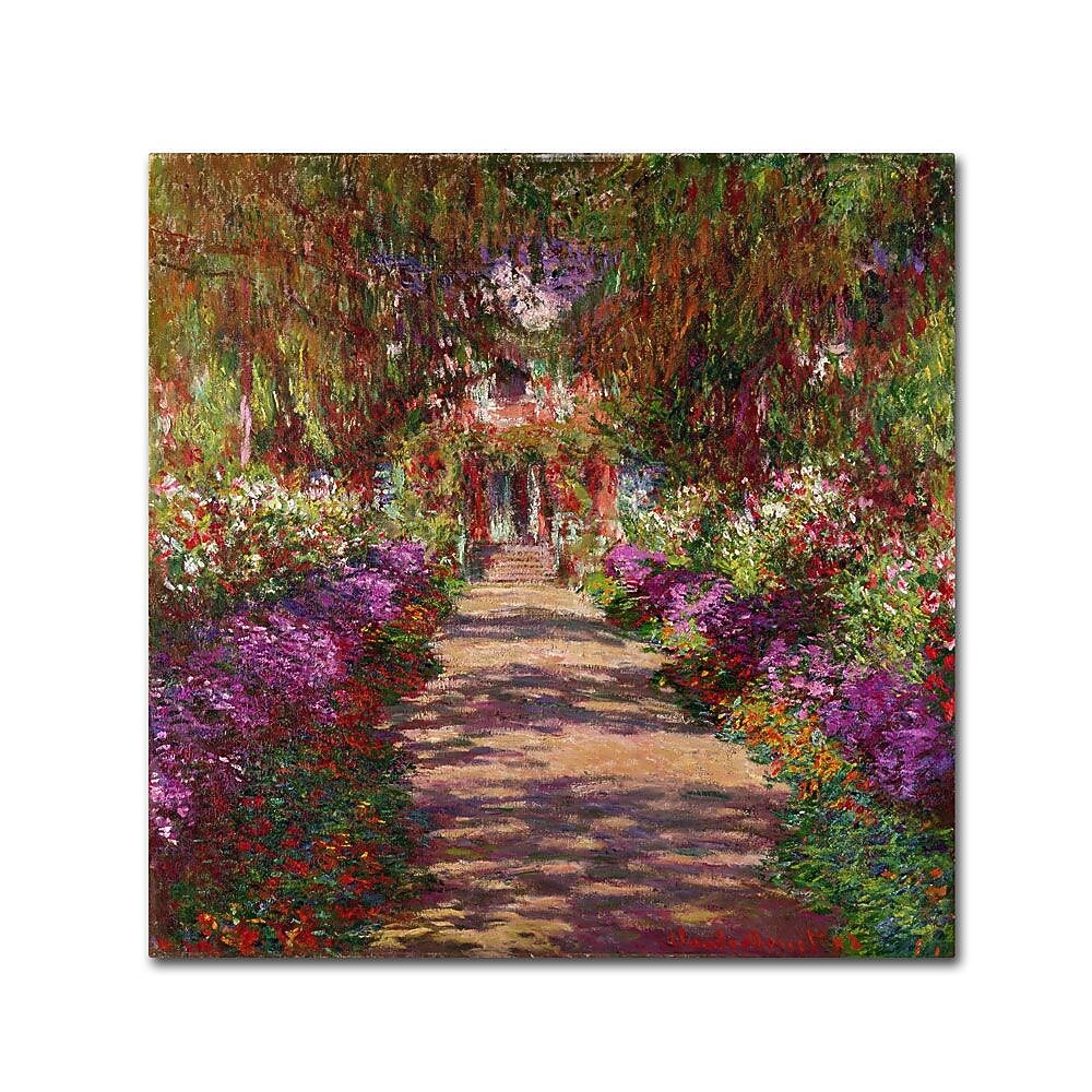 Trademark Fine Art 'A Pathway in Monet' 35" x 35" Canvas Art