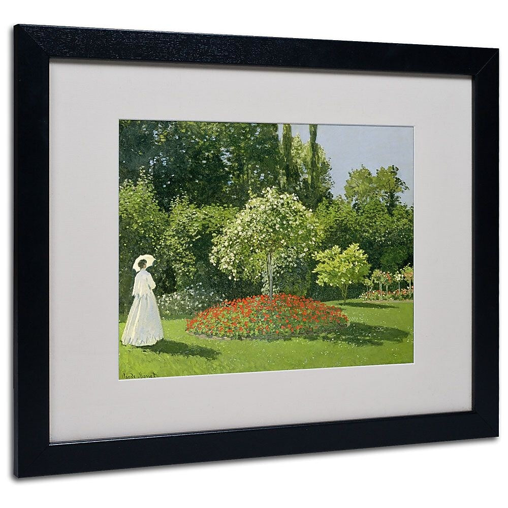 Trademark Fine Art 'Jeanne Marie Lecadre in the Garden' 16" x 20" Black Frame Art