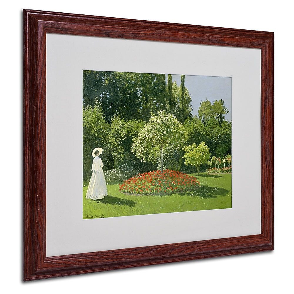 Trademark Fine Art 'Jeanne Marie Lecadre in the Garden' 16" x 20" Wood Frame Art