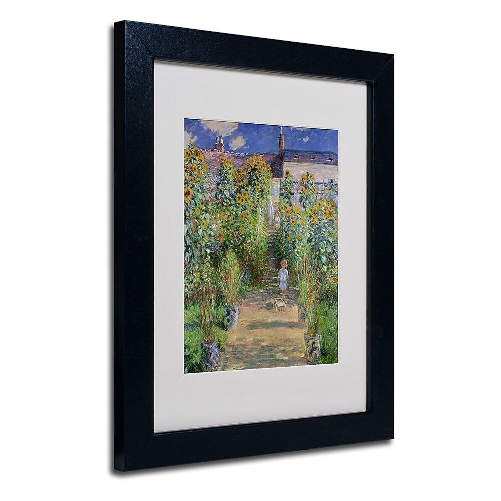 Trademark Fine Art 'The Artist's Garden at Vetheuil' 11" x 14" Black Frame Art