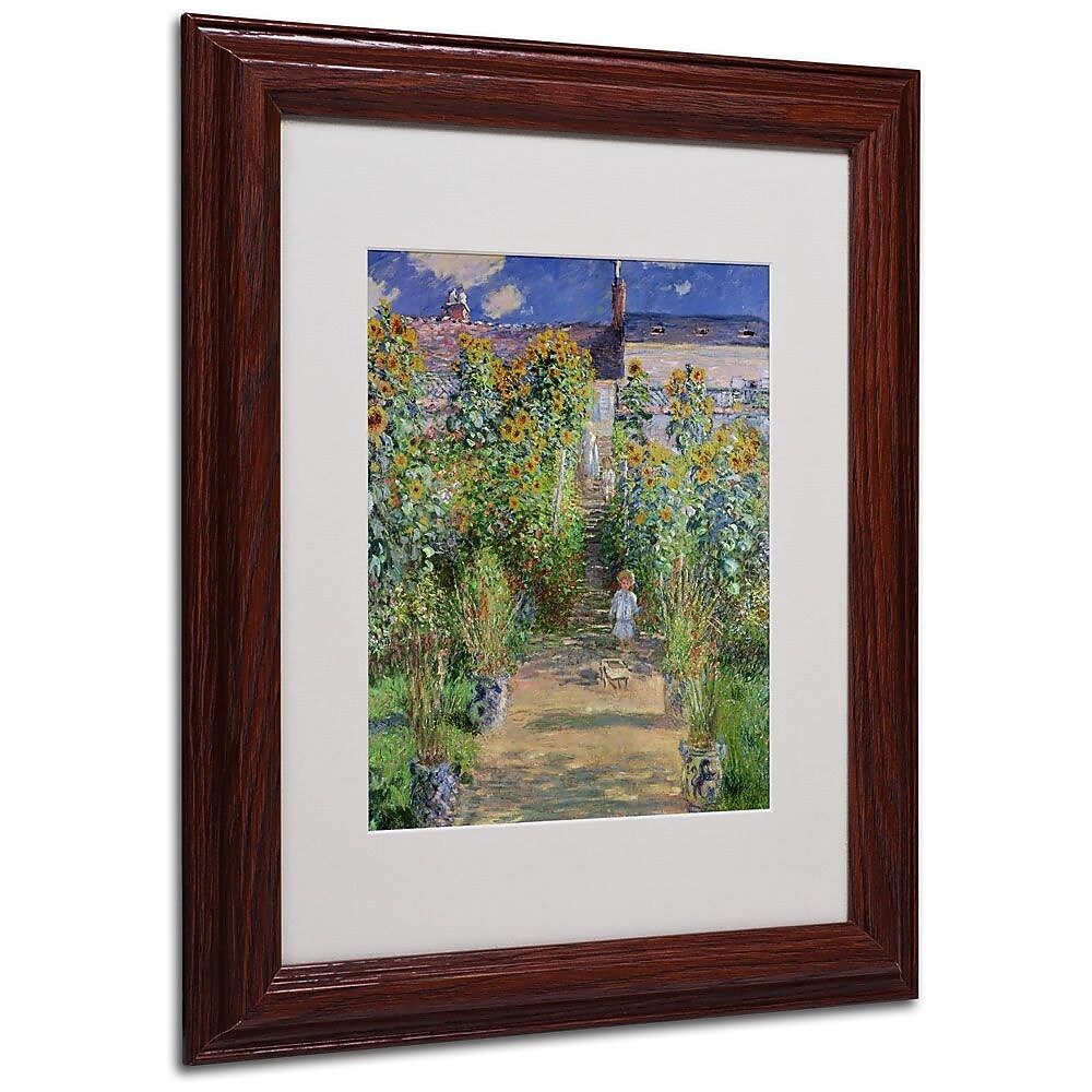 Trademark Fine Art 'The Artist's Garden at Vetheuil' 11" x 14" Wood Frame Art