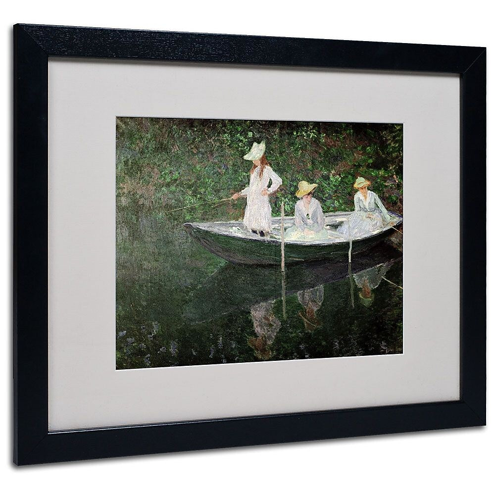 Trademark Fine Art 'The Boat at Giverny' 16" x 20" Black Frame Art