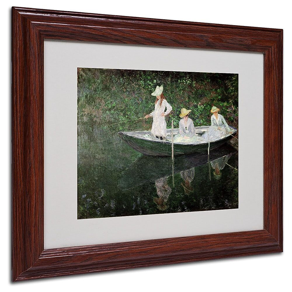 Trademark Fine Art 'The Boat at Giverny' 11" x 14" Wood Frame Art