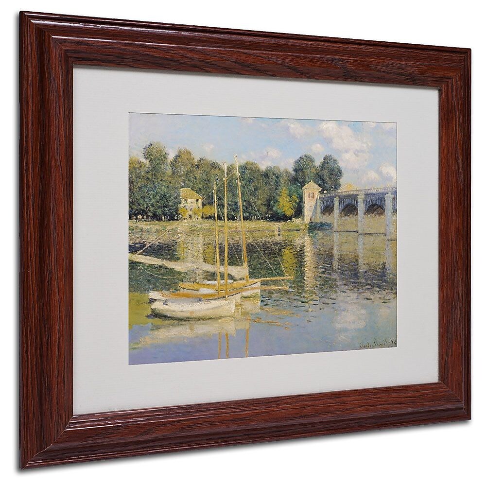 Trademark Fine Art 'The Bridge at Argenteuil' 11" x 14" Wood Frame Art