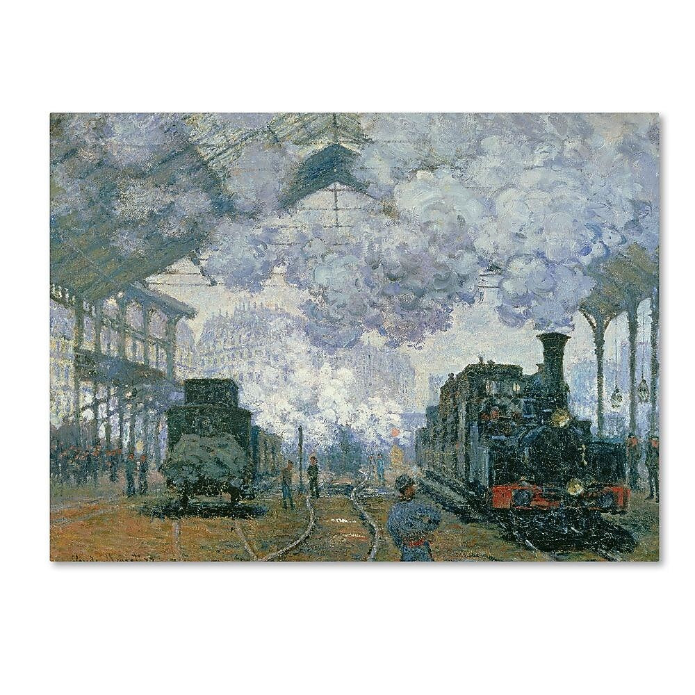 Trademark Fine Art 'Gare Saint-Lazare Arrival of a Train' 35" x 47" Canvas Art