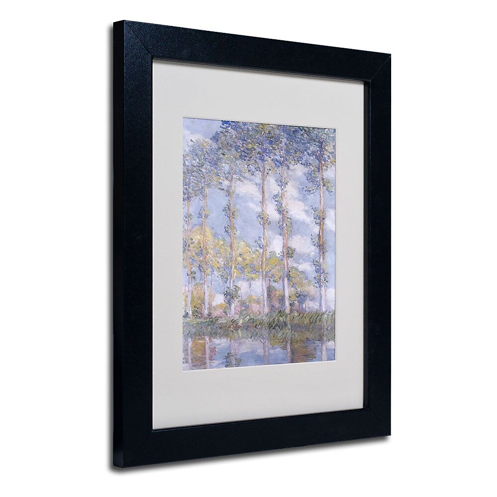 Trademark Fine Art 'The Poplars' 11" x 14" Black Frame Art