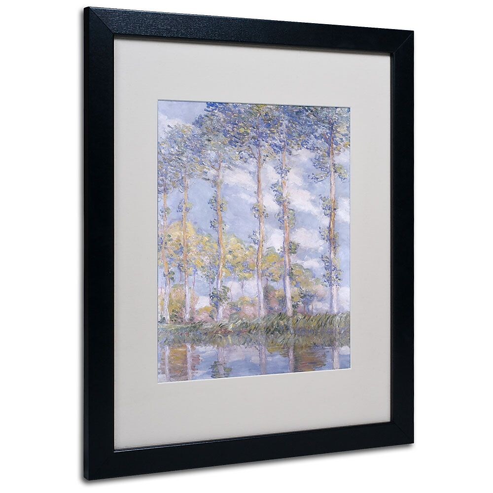 Trademark Fine Art 'The Poplars' 16" x 20" Black Frame Art