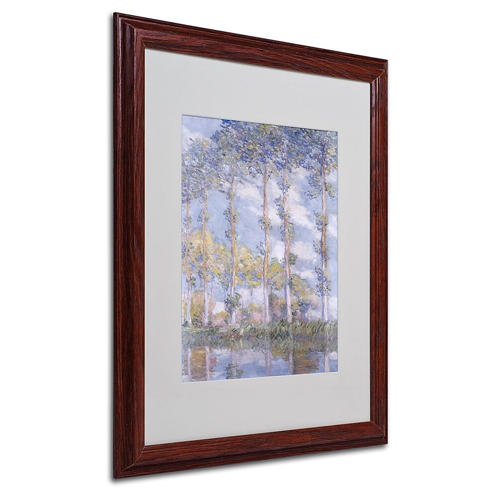 Trademark Fine Art 'The Poplars' 16" x 20" Wood Frame Art
