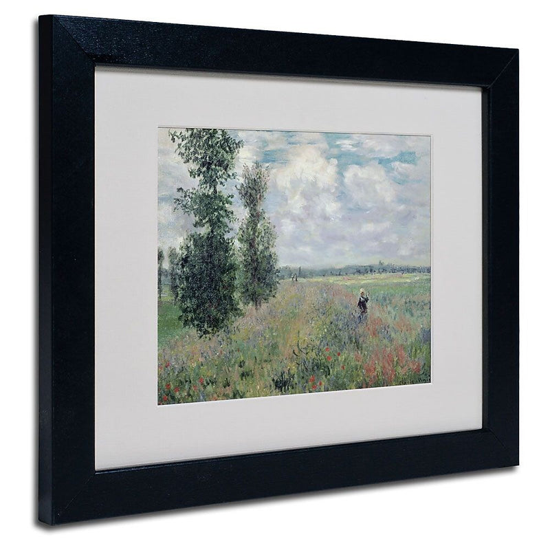 Trademark Fine Art 'The Poppy Field' 11" x 14" Black Frame Art
