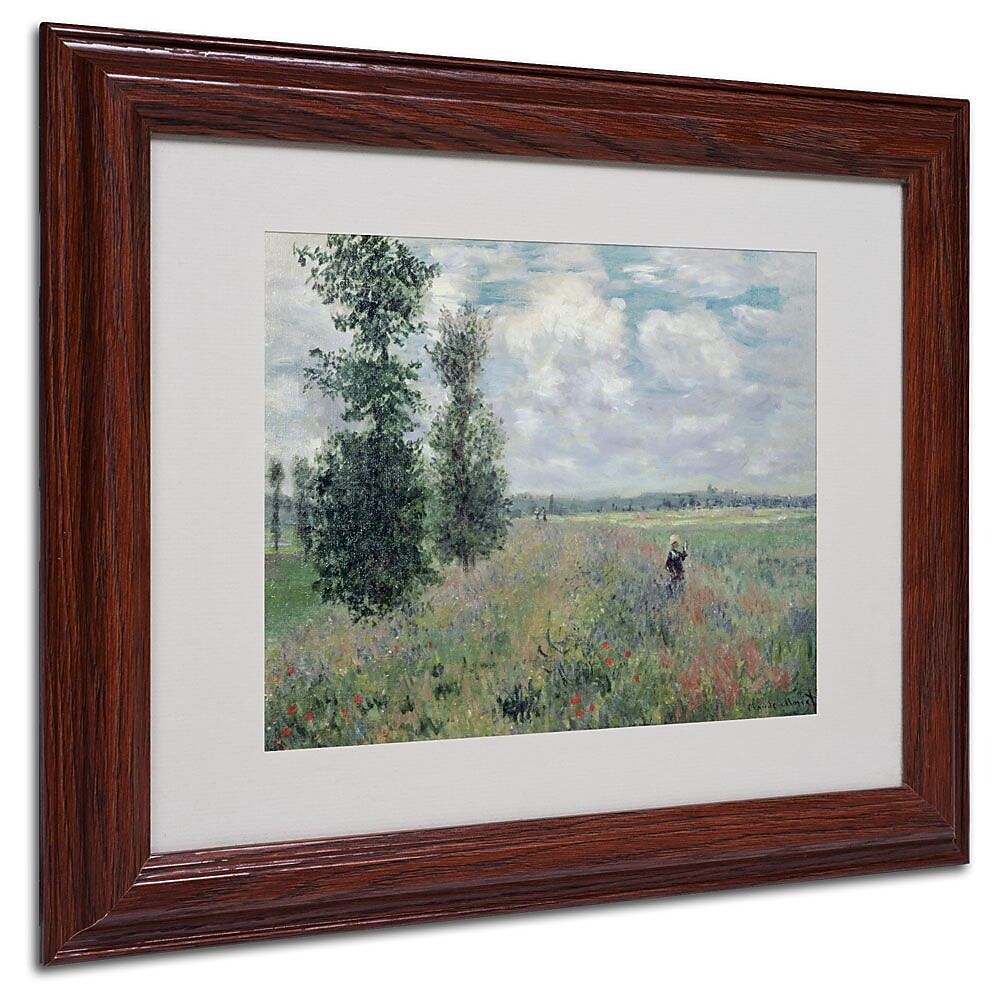 Trademark Fine Art 'The Poppy Field' 11" x 14" Wood Frame Art