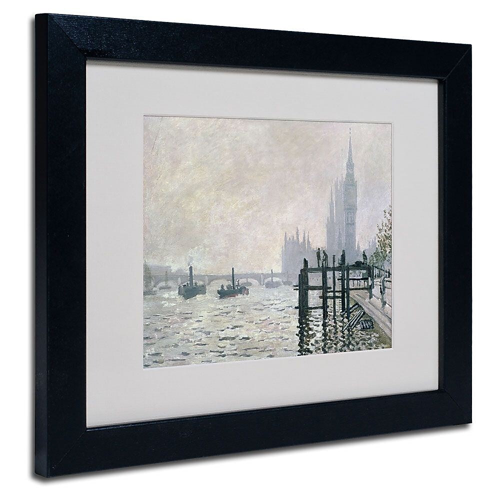 Trademark Fine Art 'The Thames Below Westminster' 11" x 14" Black Frame Art