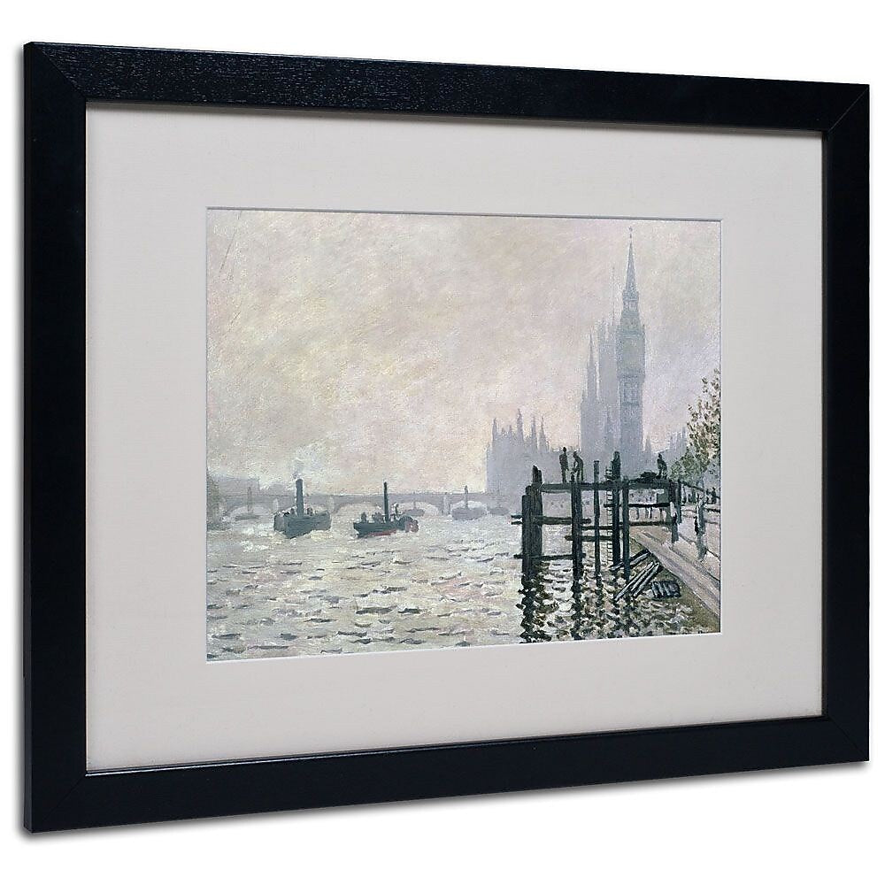 Trademark Fine Art 'The Thames Below Westminster' 16" x 20" Black Frame Art
