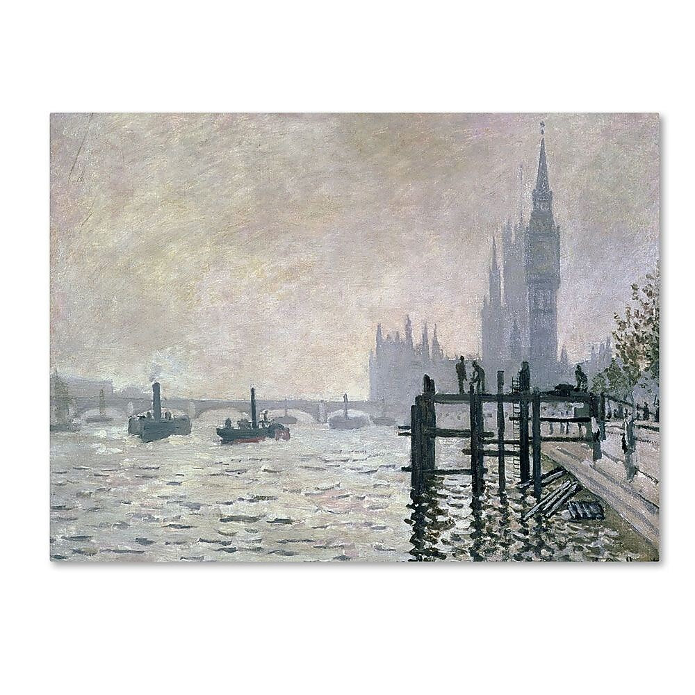 Trademark Fine Art 'The Thames Below Westminster' 14" x 19" Canvas Art