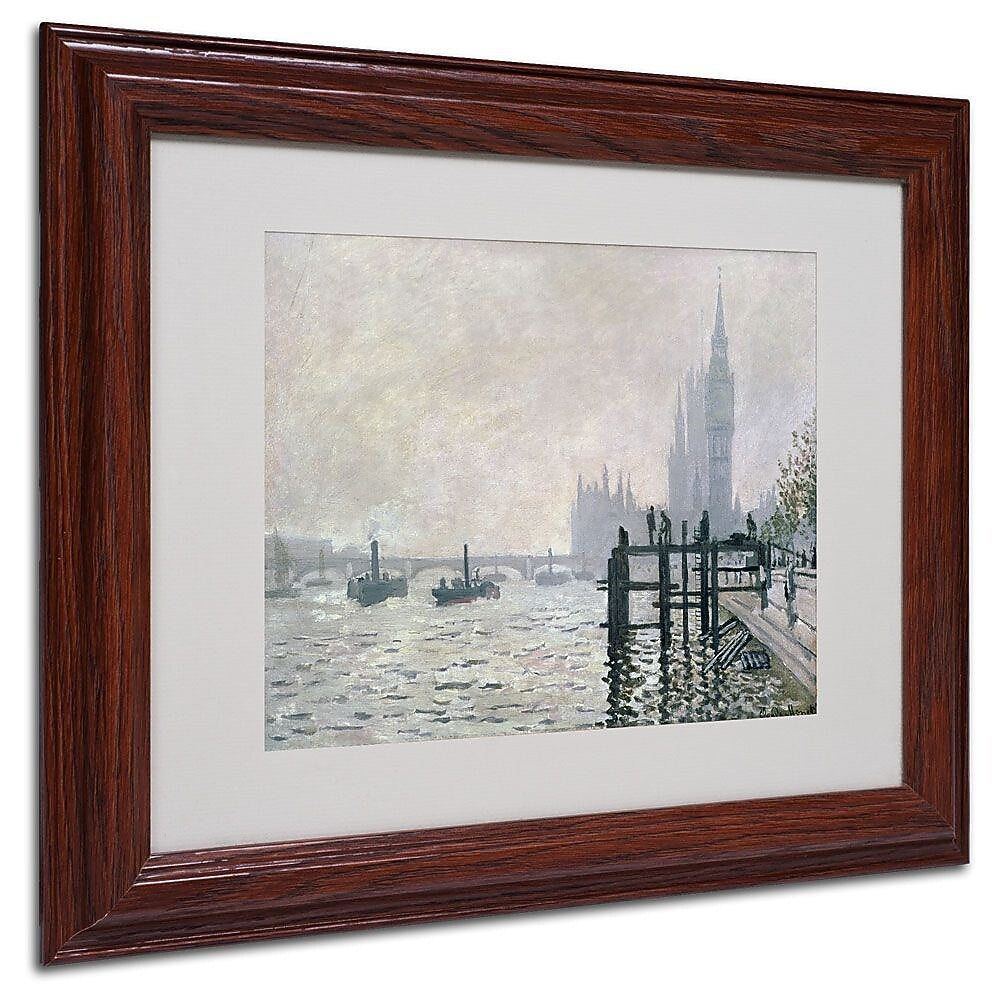 Trademark Fine Art 'The Thames Below Westminster' 11" x 14" Wood Frame Art