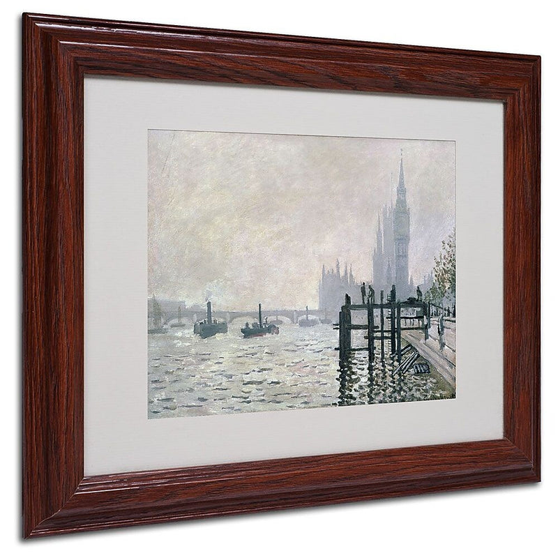 Trademark Fine Art 'The Thames Below Westminster' 11" x 14" Wood Frame Art