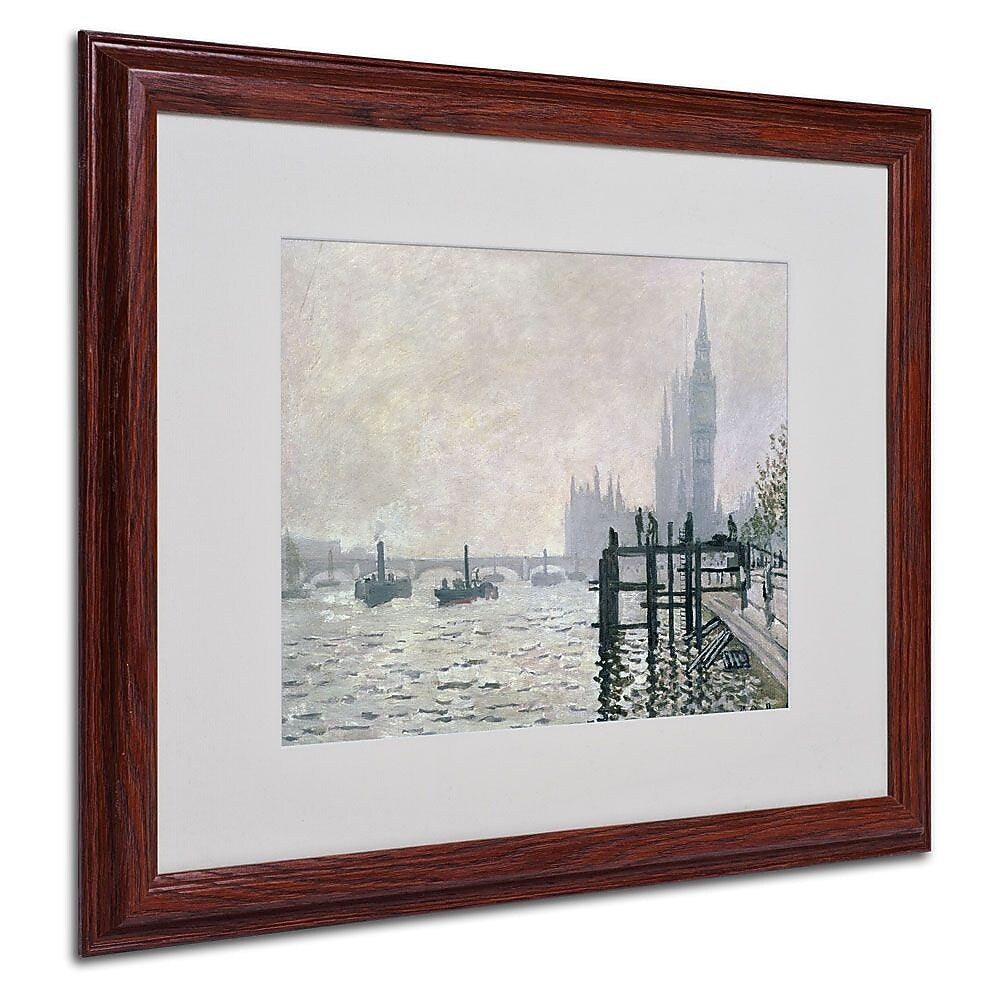 Trademark Fine Art 'The Thames Below Westminster' 16" x 20" Wood Frame Art