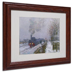 Trademark Fine Art 'Train In the Snow' 11" x 14" Wood Frame Art