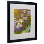 Trademark Fine Art 'Waterlilies and Agapanthus' 16" x 20" Black Frame Art