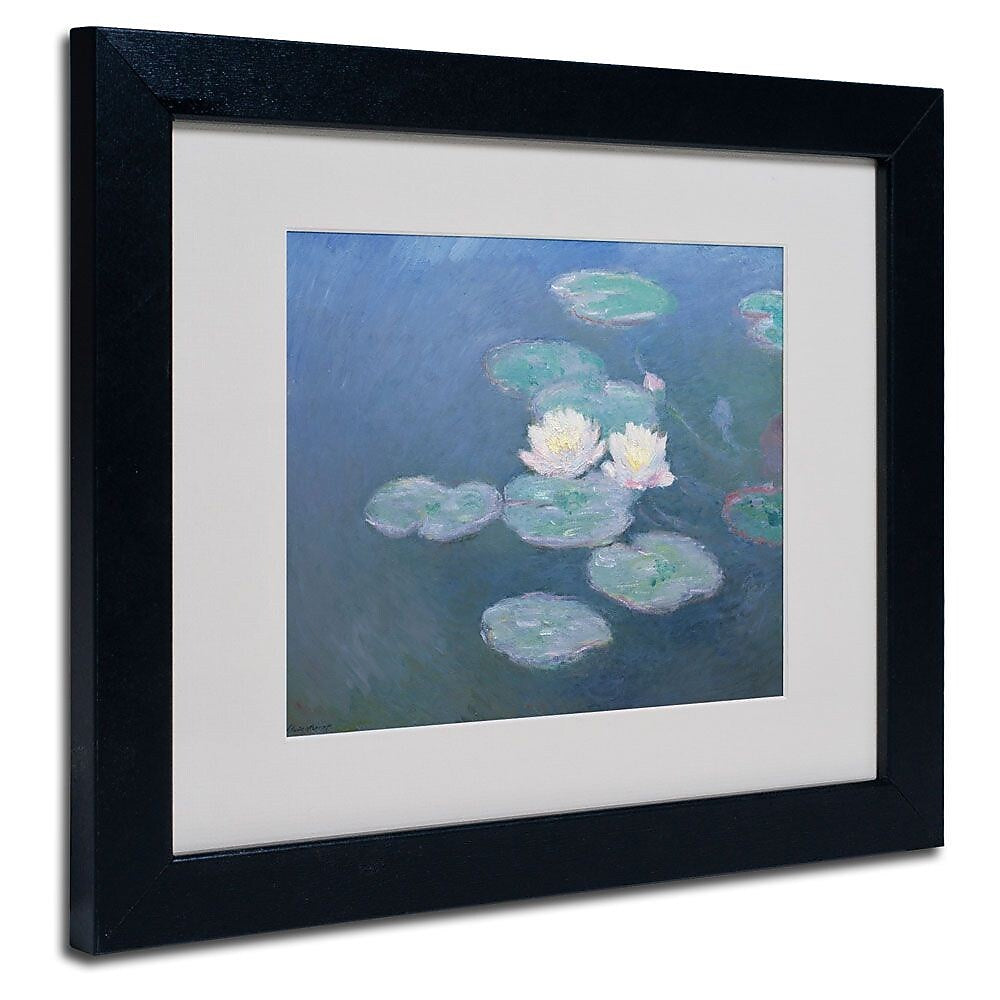 Trademark Fine Art 'Waterlilies Evening' 11" x 14" Black Frame Art