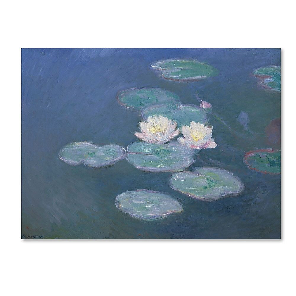 Trademark Fine Art 'Waterlilies Evening' 35" x 47" Canvas Art