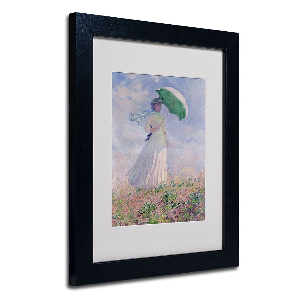 Trademark Fine Art 'Woman With a Parasol' 11" x 14" Black Frame Art
