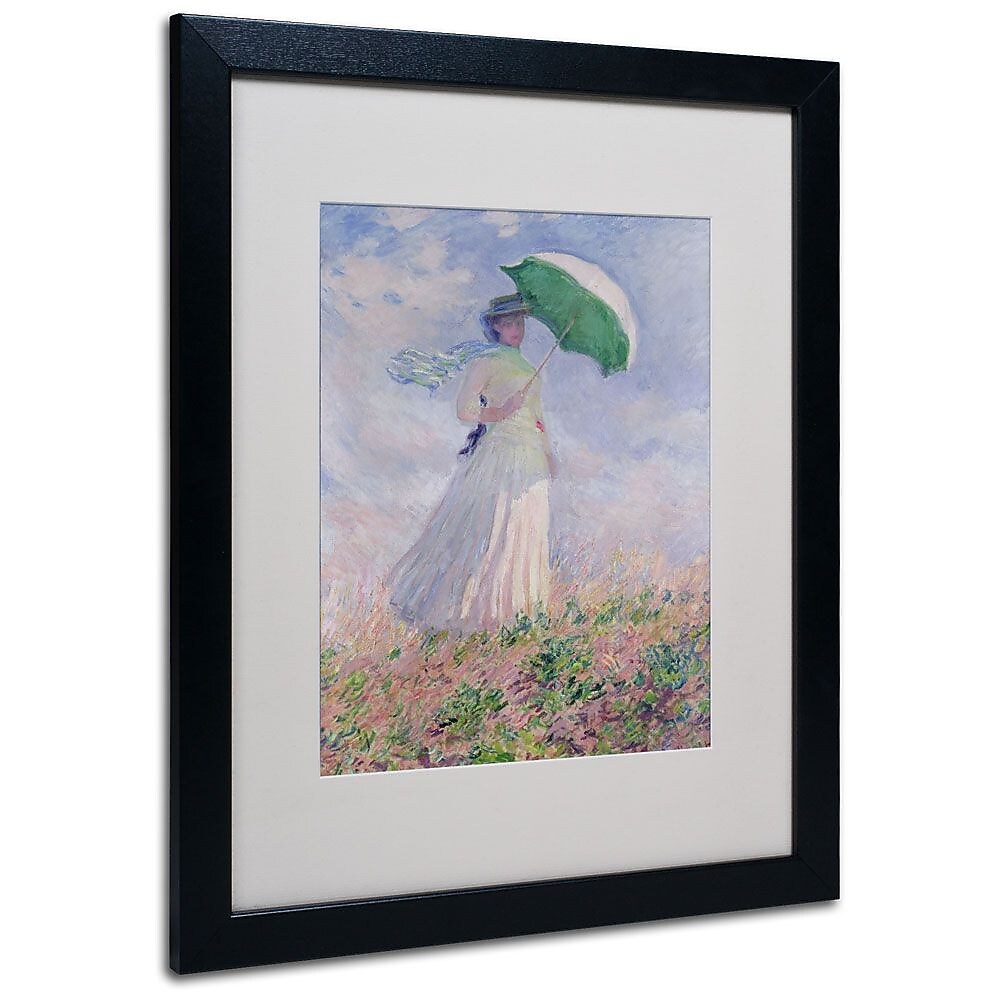 Trademark Fine Art 'Woman With a Parasol' 16" x 20" Black Frame Art