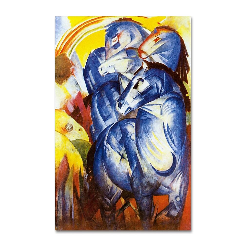 Trademark Fine Art 'A Tower of Blue Horses' 30" x 47" Canvas Art