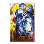 Trademark Fine Art 'A Tower of Blue Horses' 30" x 47" Canvas Art