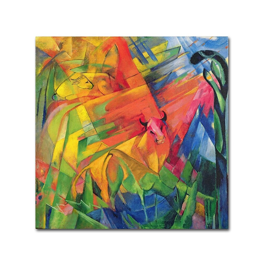 Trademark Fine Art 'Animals In a Landscape' 35" x 35" Canvas Art