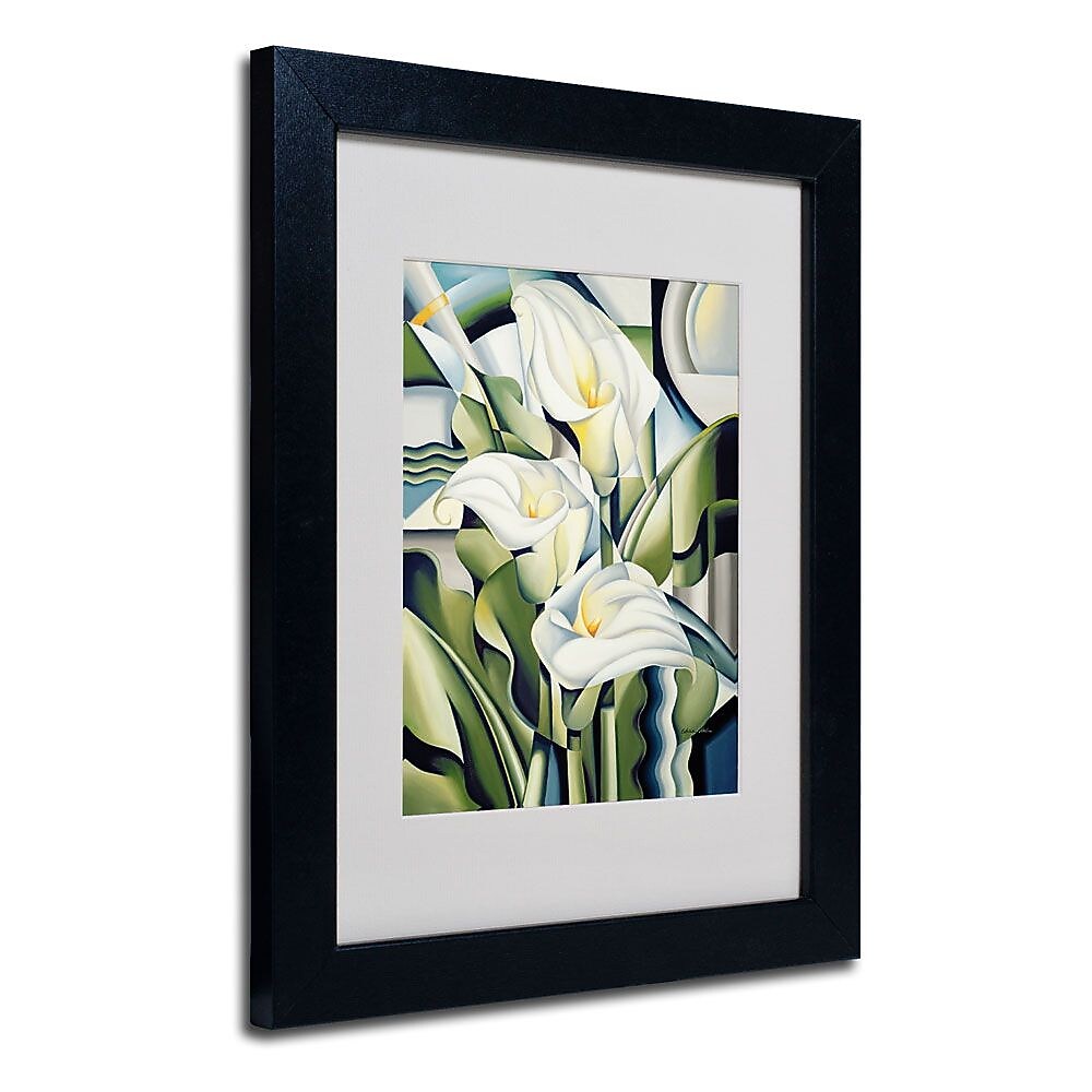 Trademark Fine Art 'Cubist Lilies' 11" x 14" Black Frame Art