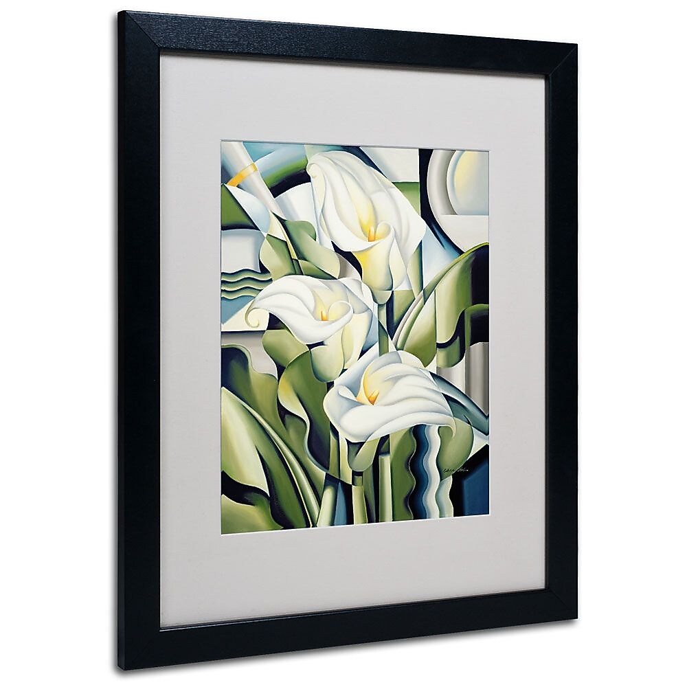 Trademark Fine Art 'Cubist Lilies' 16" x 20" Black Frame Art