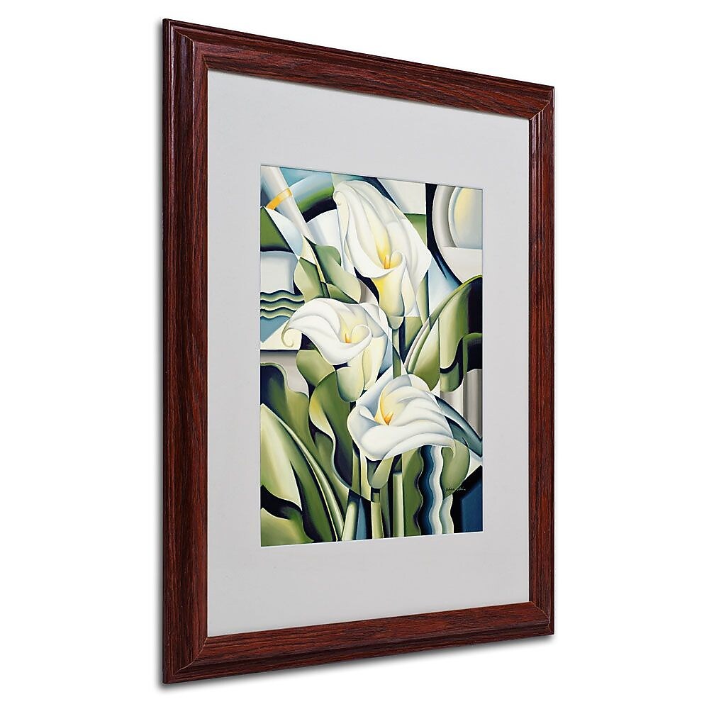 Trademark Fine Art 'Cubist Lilies' 16" x 20" Wood Frame Art