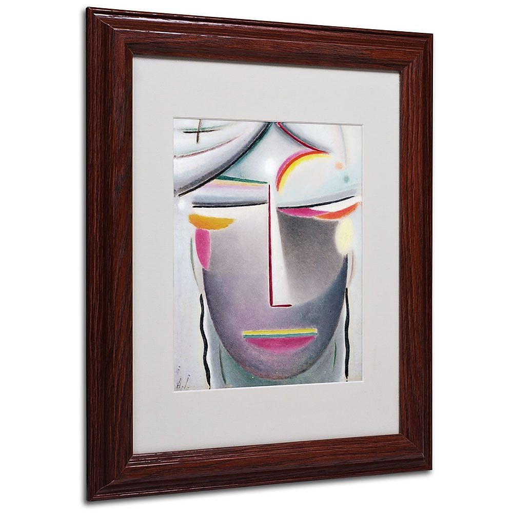 Trademark Fine Art 'Head (Dark Buddha)' 11" x 14" Wood Frame Art