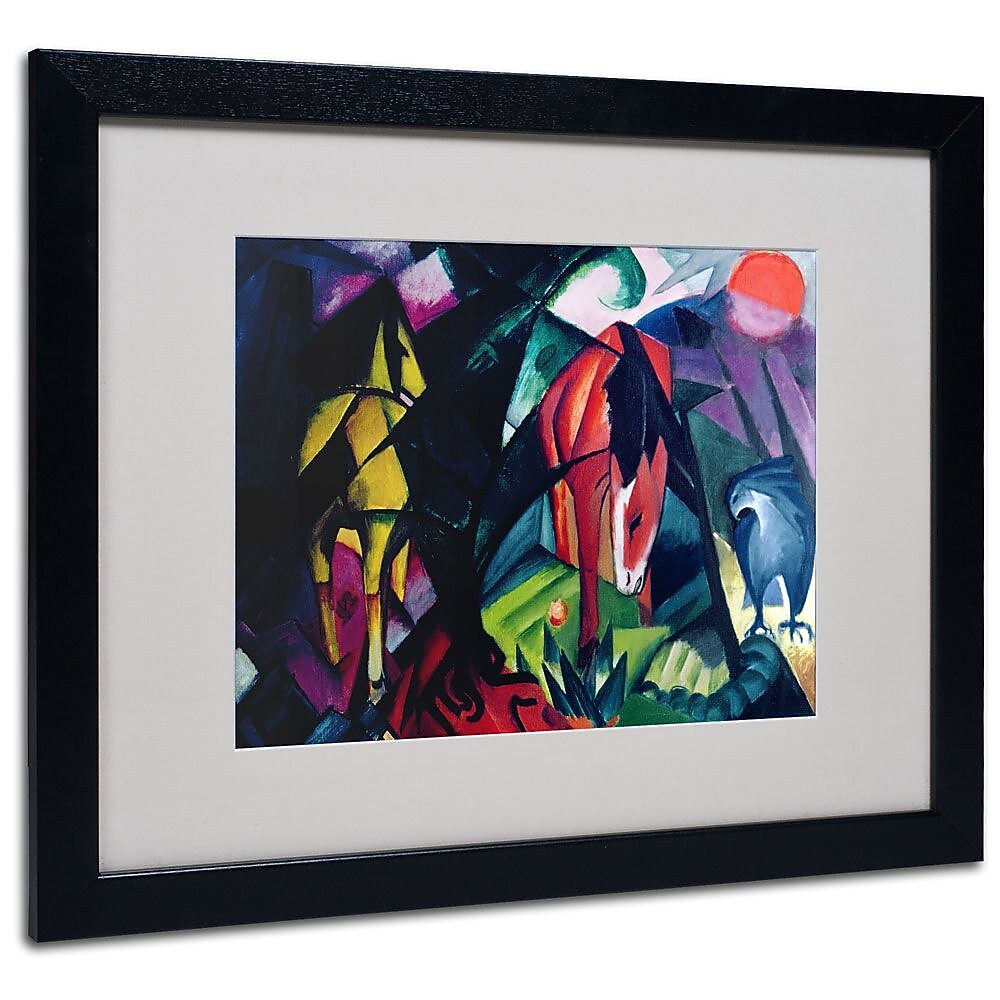 Trademark Fine Art 'Horse and Eagle' 16" x 20" Black Frame Art