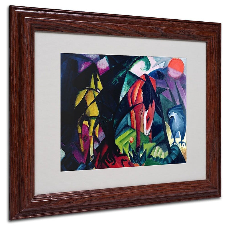 Trademark Fine Art 'Horse and Eagle' 11" x 14" Wood Frame Art