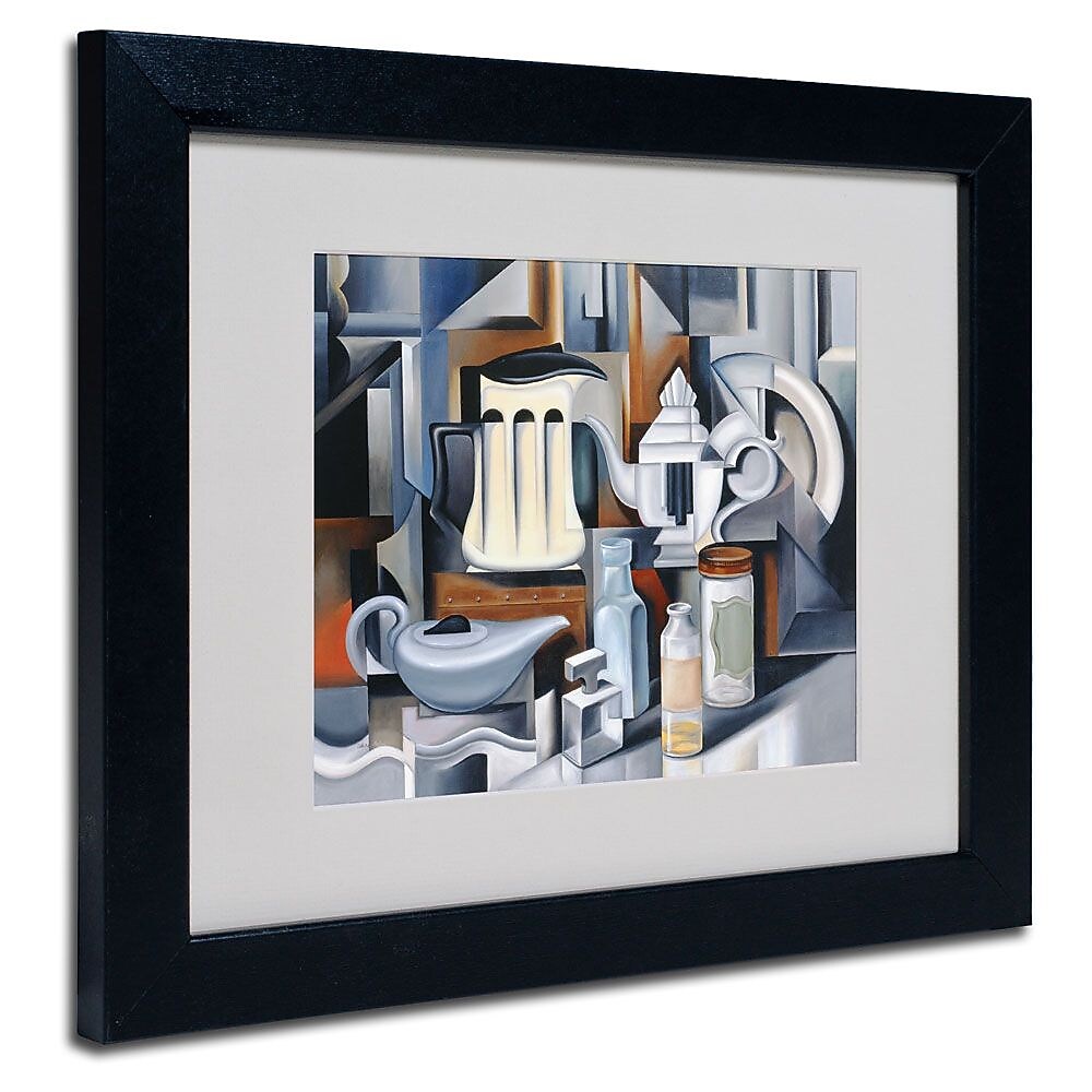 Trademark Fine Art 'Still Life With Teapots' 11" x 14" Black Frame Art