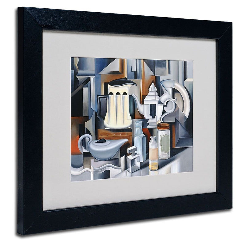 Trademark Fine Art 'Still Life With Teapots' 11" x 14" Black Frame Art