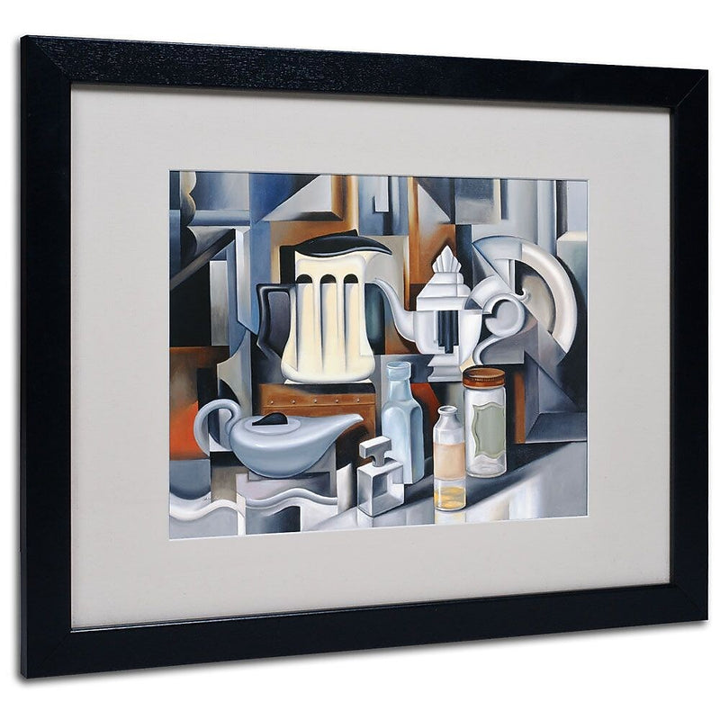 Trademark Fine Art 'Still Life With Teapots' 16" x 20" Black Frame Art