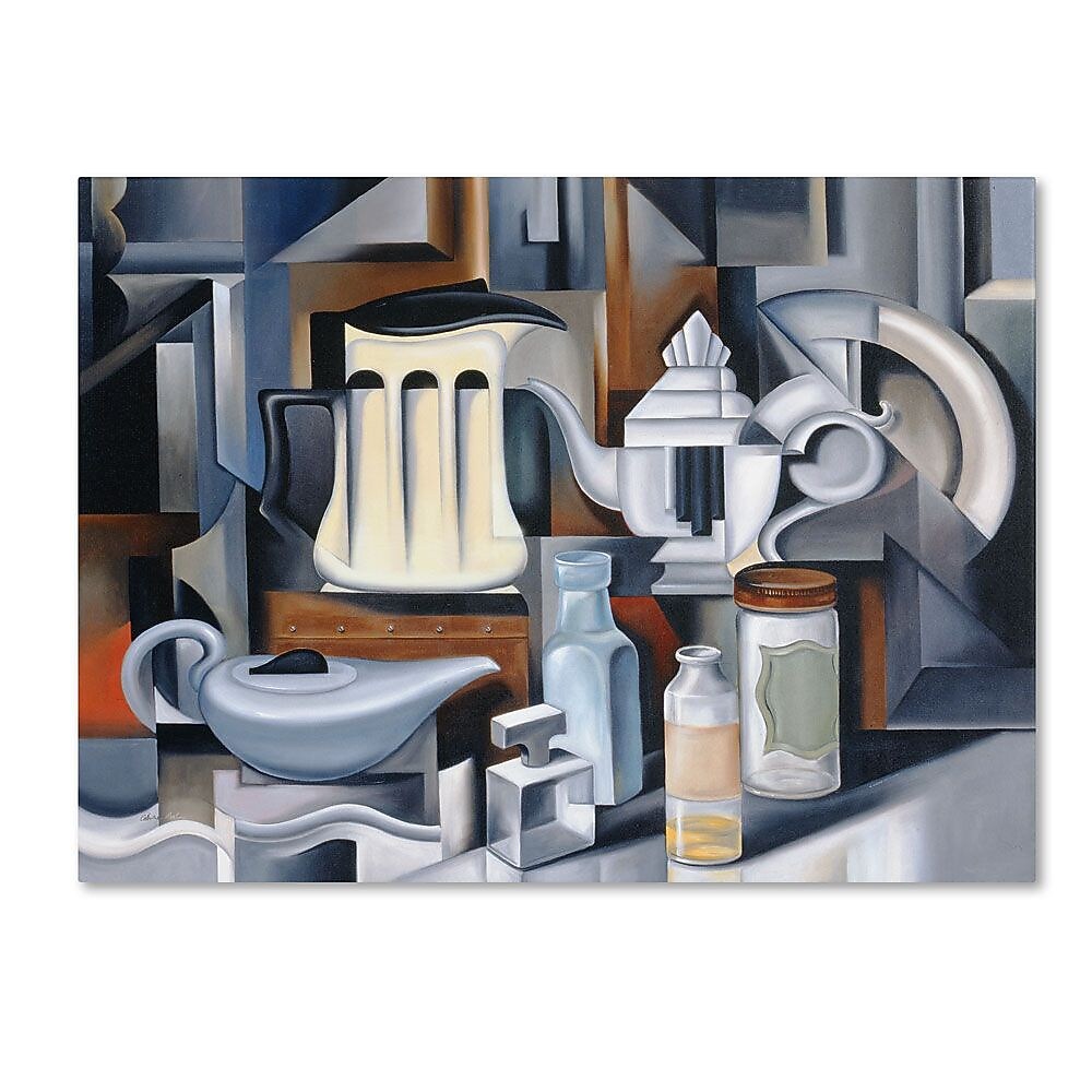 Trademark Fine Art 'Still Life With Teapots' 35" x 47" Canvas Art