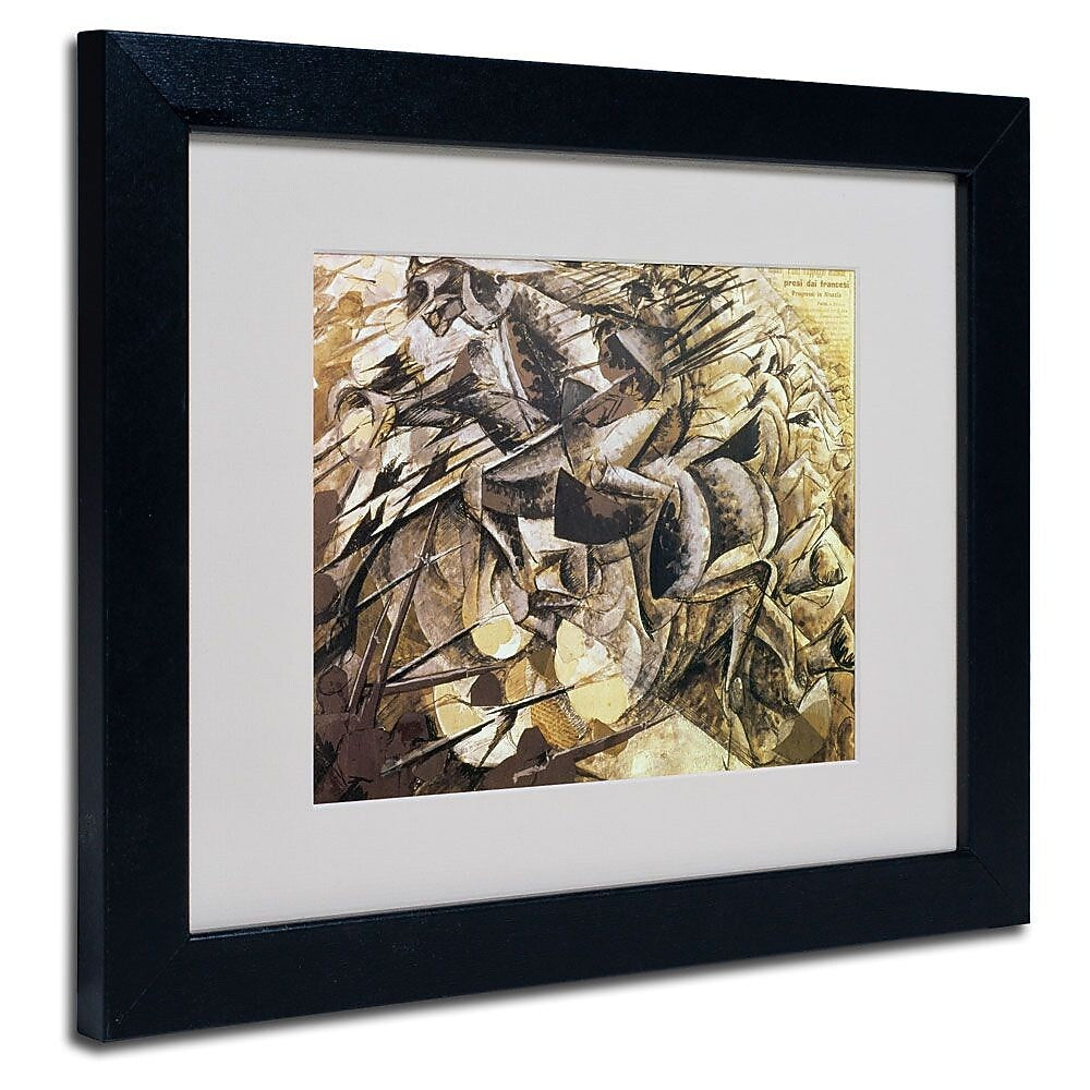 Trademark Fine Art 'The Charge of the Lancers' 11" x 14" Black Frame Art