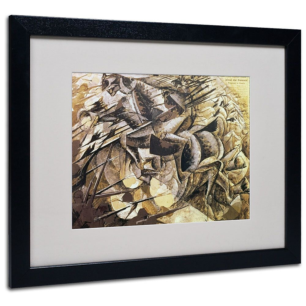 Trademark Fine Art 'The Charge of the Lancers' 16" x 20" Black Frame Art